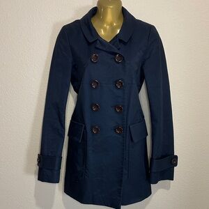 FRENCH CONNECTION Navy Double-Breasted Women's Pea Coat, Size 6, EUC